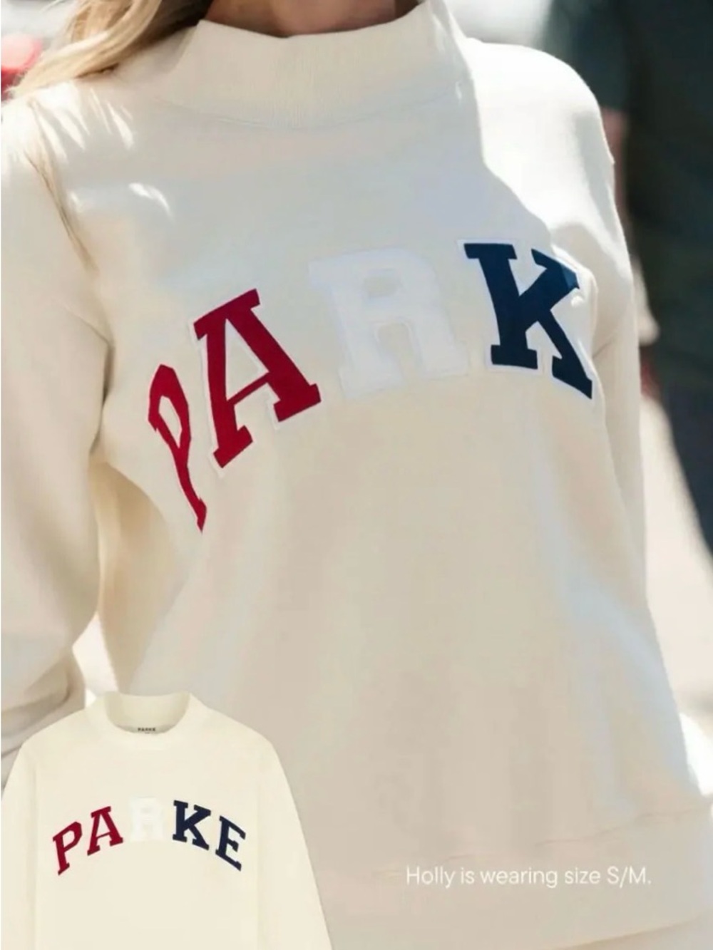 PARKE Cream Logo Sweatshirt - Cream - L/XL